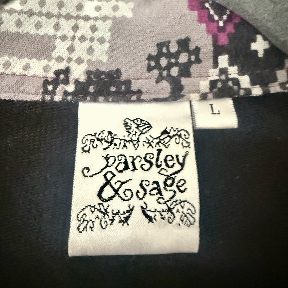 😸Parsley & Sage Art-to-Wear Patchwork Jacket - Eclectic Boho Lagenlook - Picture 3 of 5